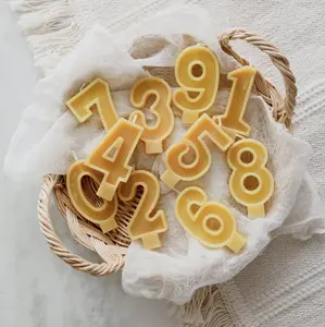 Beeswax Number Candles - Hand-Poured with Love from Local Beeswax