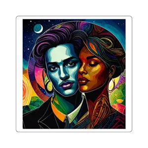 Mystic Cosmic Lovers sticker - Magical Decor for Laptops, Water Bottles, Journals, Gifts, Fantasy Lovers