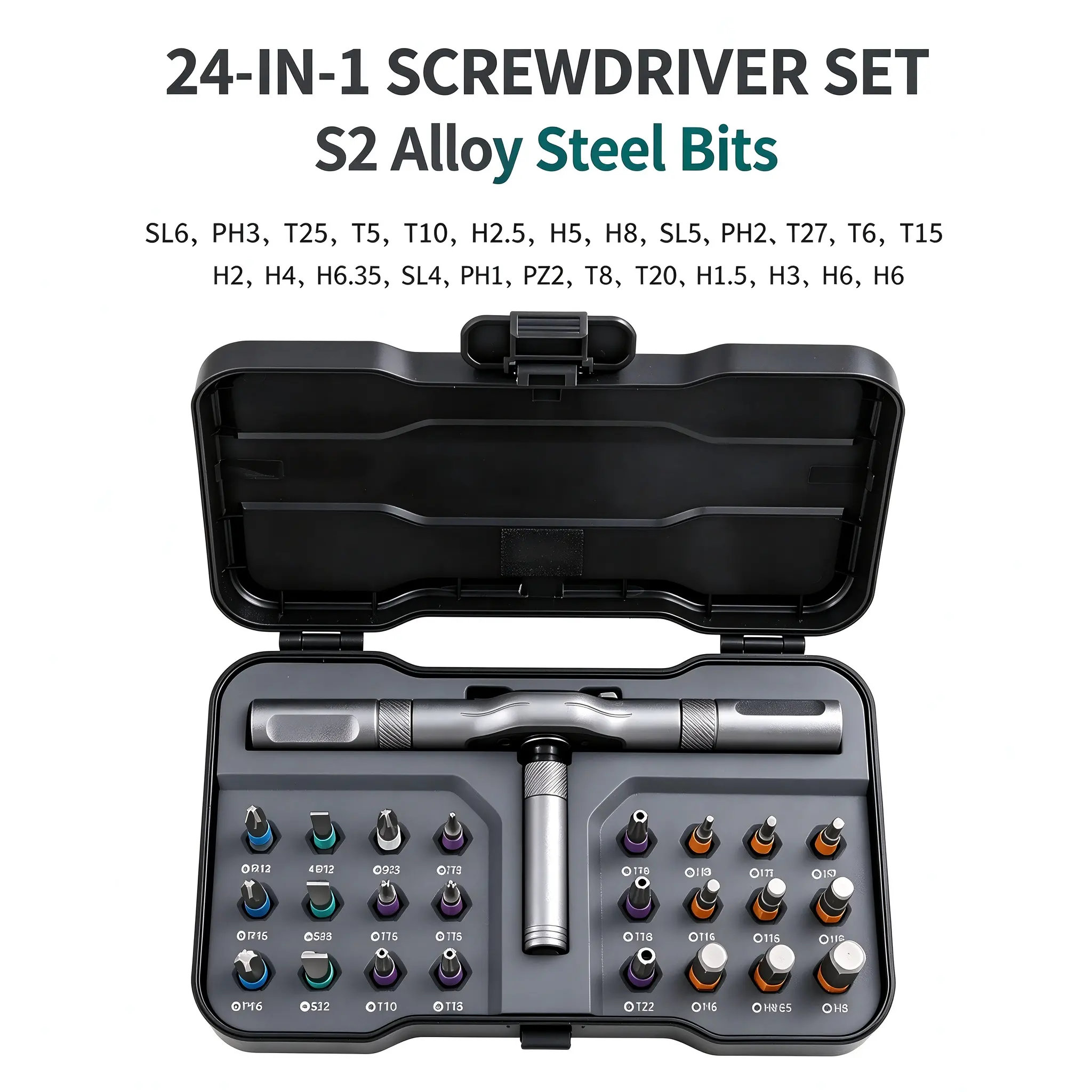 Cool Gadgets 24-in-1 Screwdriver Bit Set, Magnetic Ratchet Handle Hard Case Tool Kit for Electronics Repair & Household DIY Essentials