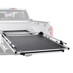 VEVOR Sliding Truck Bed Organizer, 58x 41-Inch Heavy Duty Truck Bed Storage Drawer with 1000 lbs Capacity, Features 6 Movable Rings for Securing, 2-Postion Slide out Tray for Pickup Trucks, Black