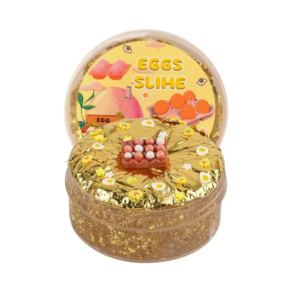 Halloween fall Gift Gold Foil Egg Clear Slime for Kids – Stretchy, Non-Sticky Sensory Slime Toy, Easter Egg Slime, Party Favors, Birthday Gifts, Christmas & Halloween Gifts for Girls & Boys