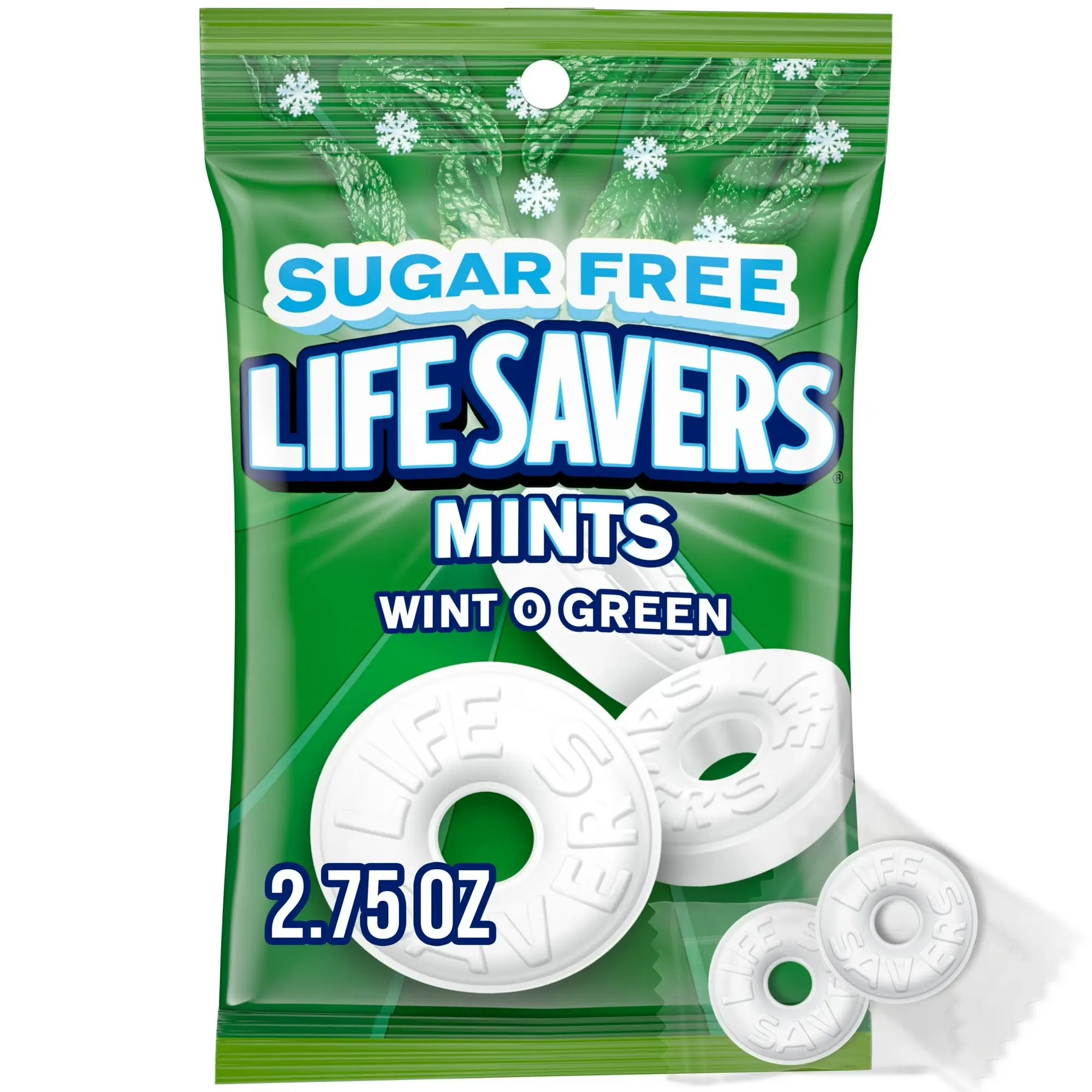 Sugar Free Wint-O-Green Breath Mints Hard Candy 2.75 oz Individually Wrapped Wintergreen Mint Candy
