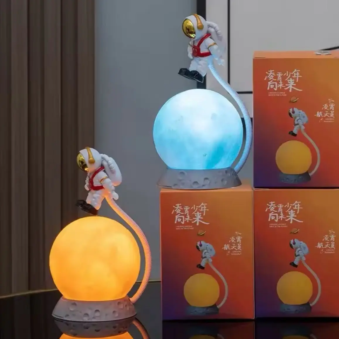 Cute Little Night Light Astronaut Ornament for Home Decoration and Housewarming Gift