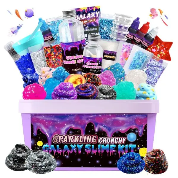 Mini Galaxy Slime Kit for Kids Ages 6–12 – DIY Space Slime Set, Cosmic Craft for Creative Play, Fun Galaxy Sensory Activity for Boys & Girls, Perfect Valentine’s Day Gift