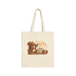 Tote Bag — 'Professional Nut Inspector' Cute Squirrel Canvas Reusable Tote
