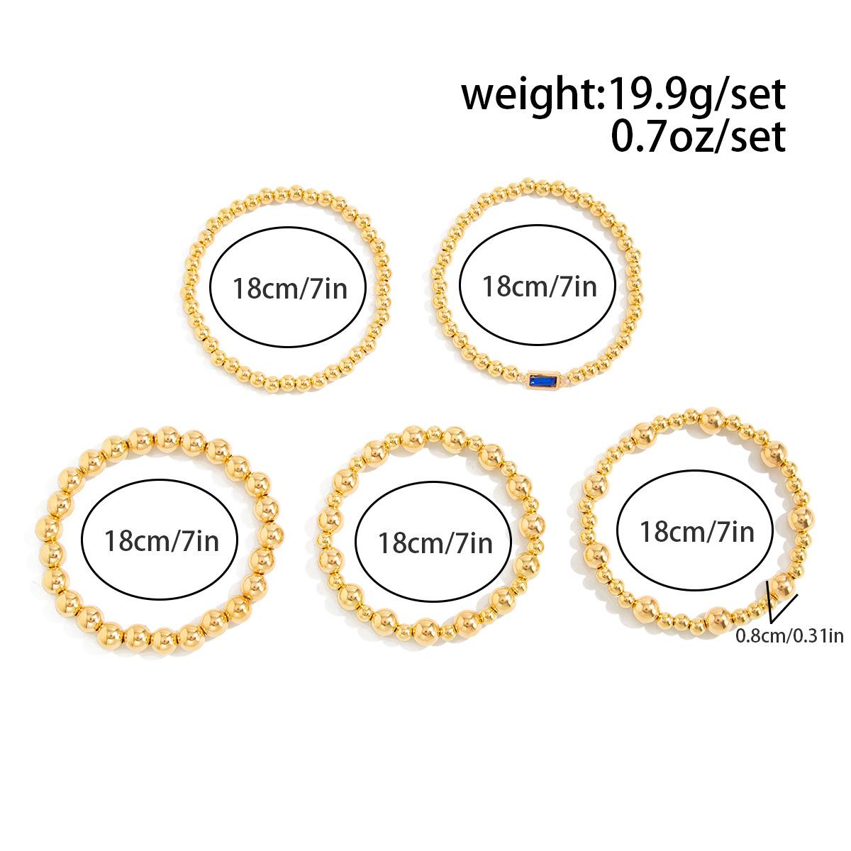 5PCS Bracelets for Women, Dainty Layered Emerald 14K Gold Plated Beaded Bracelets Set Trendy Waterproof Stackable Jewelry Birthday Gifts for Women Girls