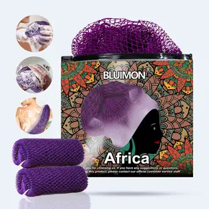 Bluimon African Exfoliating Net Sponge, Ethically Sourced from Nigeria Bath Sponge Smooth Skin Bath Sponge Shower，Ethically Sourced African Exfoliating Sponge