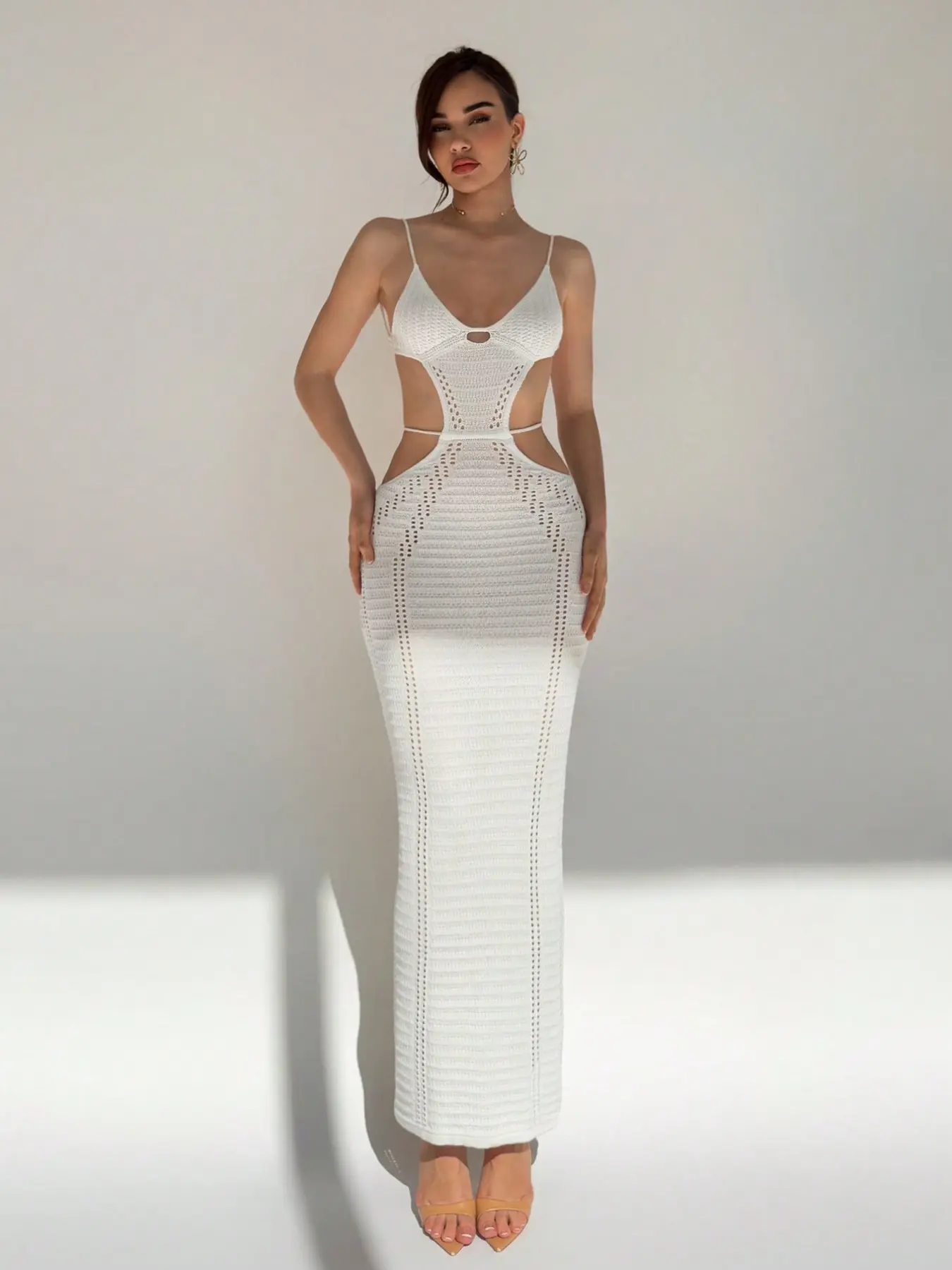 white christmas dresses Cancun Crochet Black Dress – VETCHY main image 0