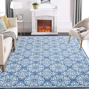 Washable Rug Area Rugs Floral Rug Oriental Carpet Stain Resistant Rugs for Living Room Bedroom Non-Slip Carpet Home Decor Rug Vintage Modern Pattern Rugs