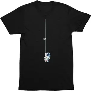 100% CottonMen's Funny Graphic T-Shirt – Astronaut Cut The Cord