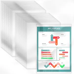 150 Pack No Holes Plastic Sleeves for Paper 8.5x11 Inch, Letter Size Clear Heavy Duty Paper Sleeves, Sheet Protectors for Documents, Artworks, Pictures, Cards (150Pcs)