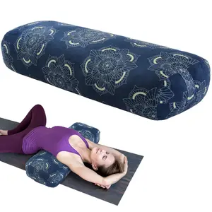 HOMBYS Yoga Bolster Pillow – Soft Meditation & Restorative Yoga Cushion for Stretching, Relaxation & Back Support