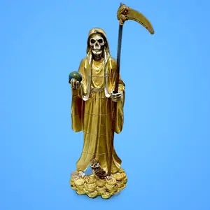Santa Muerte statue 12 inch Gold