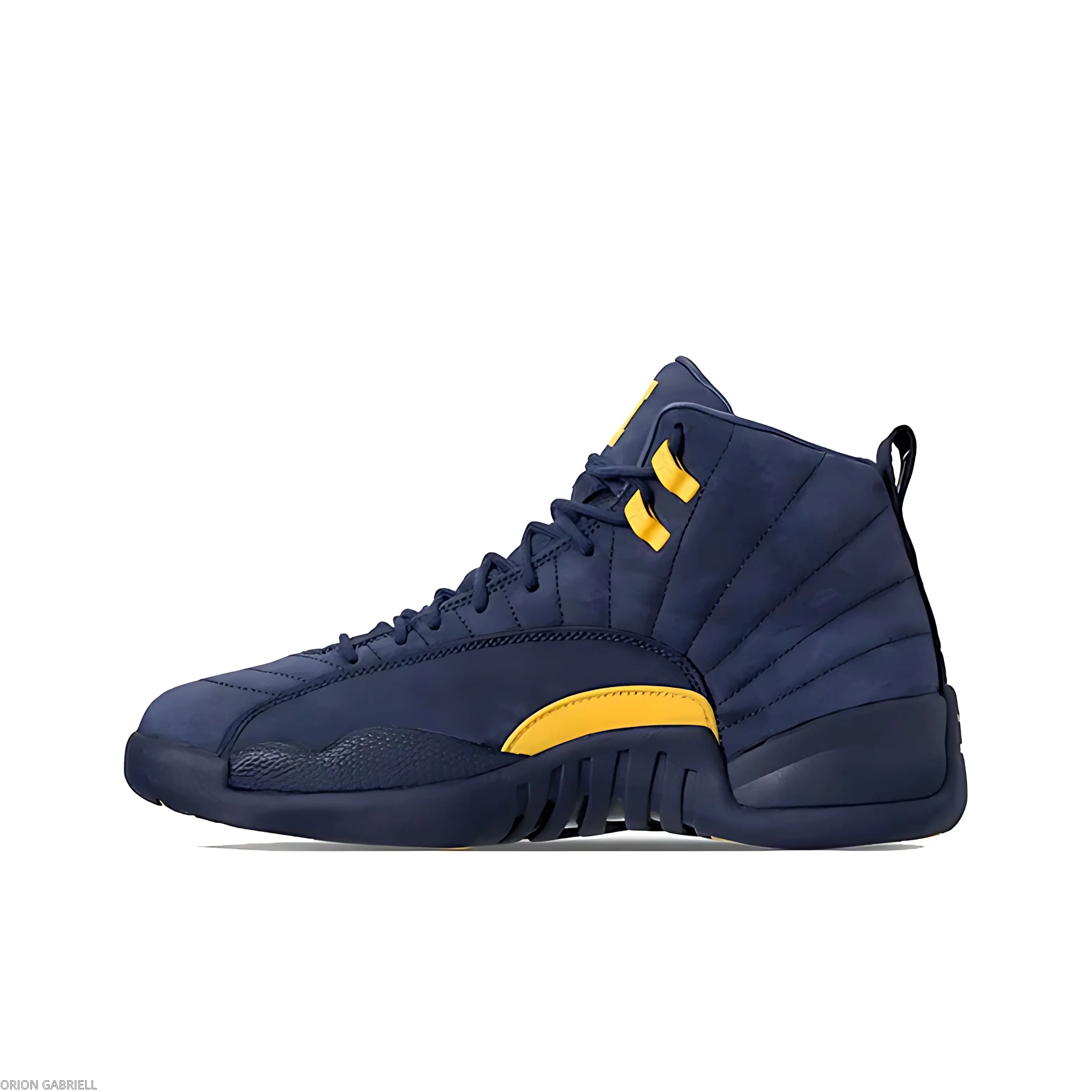 Unisex Brand New Sealed with Original Shoe Box, Suede‑Like Synthetic Leather Navy‑Yellow Street‑Style Casual Shoes | High‑Top Basketball Sneakers | Daily‑Wear Footwear for Outdoor Daily Use