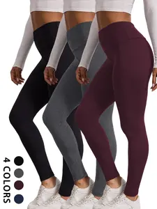 3 Pack Women's High Waist Tummy Control Shaping Gym Workout Leggings, Super Soft & Non-See-Through Design, Perfect for Yoga, Running & Daily Wear