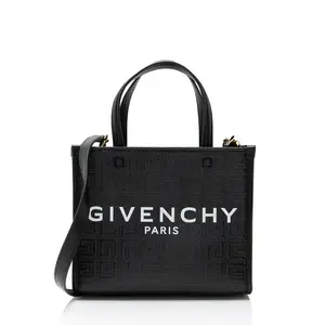 Pre-owned Givenchy Leather Tote Bags 4G Coated Canvas Mini Shopper Tote