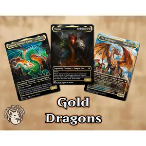 3+ Gold Dragons | Proxy Cards — Up to 10! Tiamat, Miirym, Sentinel Wyrm, The Ur-Dragon, can add Korvold, Ureni, Betor, Teval