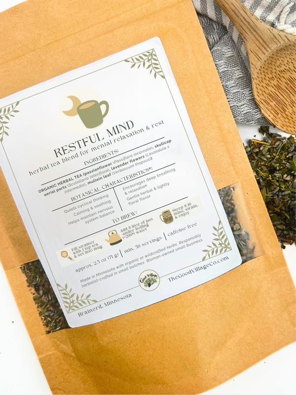 Restful Mind: Herbal Tea Blend for Nighttime Overthinkers (Caffeine ...