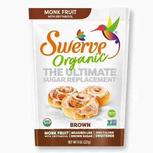 Swerve Organic Monk Fruit Brown Zero Calorie Sweetener, Plant-Based, Kosher, Keto Friendly, USDA Certified Organic, Gluten Free & Non-GMO, 8 Ounce