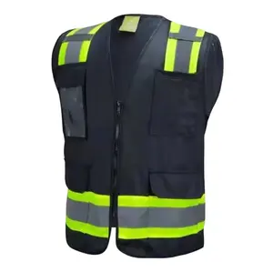 Black Hi-Viz Safety Vest Mesh In The Back