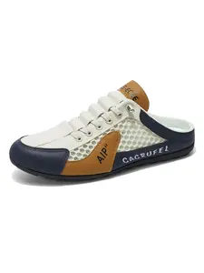 Summer New Men's Closed-Toe Slip-On Shoes, Walking Shoes, Breathable Mesh Design, Fashionable Ventilated Loafers, Comfortable and Stylish Footwear