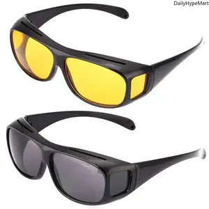 2-Pair Night Vision Safety Glasses, UV Protection Eyewear for Car Drivers