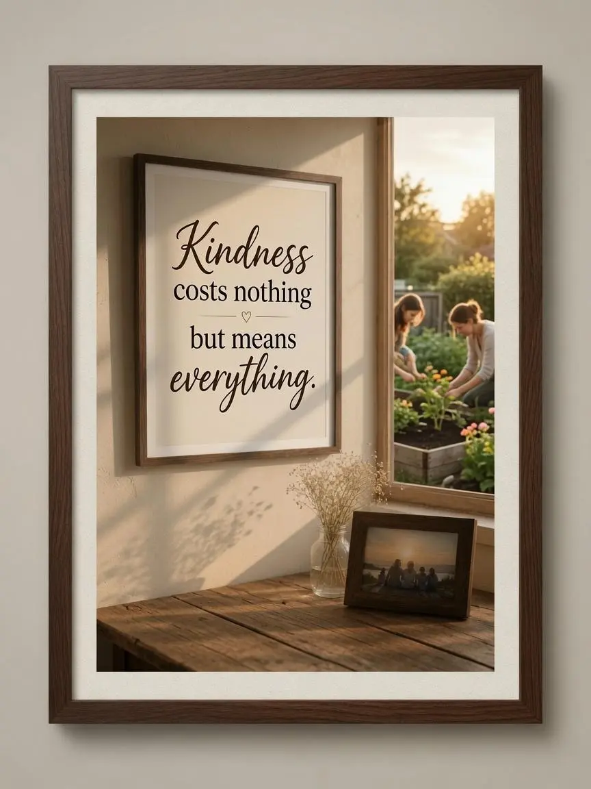 (unframed)   Poster Slogan Inspirational Quote Wall Art Room Decor Nội dung trên poster  Kindness costs nothing but means everything.