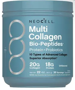 NeoCell Collagen Bio-Peptides Powder 20oz, Grass-Fed Hydrolyzed Collagen Protein Supplement, Advanced Formula with 18 Essential Amino Acids for Skin Hair Nails Joint Health
