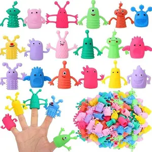 5counts/10/20pcs Finger Puppet Toys Cute Finger Puppets Soft Rubber Stretchy Stress Relief Toys Role-Playing Birthday Party Giveaways Random Styles & Colors Perfect for Children's Imaginative Play Fun Educational Props
