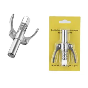 High-Pressure Grease Gun Nozzle Dual Handle Locking Coupler, Universal Clamp Type Oil Injector, Practical Auto Repair Tool Accessory