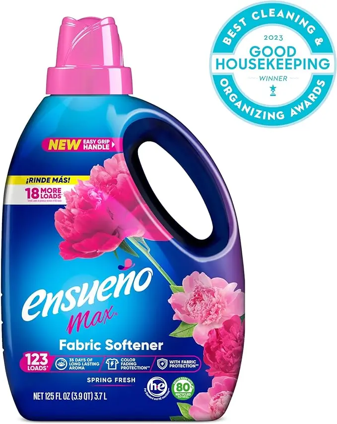 Max Liquid Fabric Softener- With Long-Lasting Freshener And Wrinkle Eliminating formula Detergent Fragrance