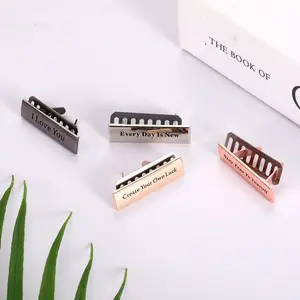 4 Pieces Positve Language Metal Labels with Shim Oval Shaped Alloy Hand Made Bag Tags for Clothes Jewelry Sewing Accessories DIY Crafts Decoration