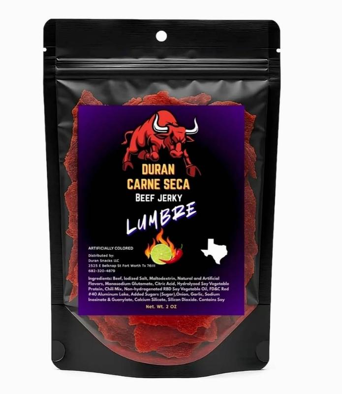 Tizon Lumbre Carne Seca - Spicy Fuego Beef Jerky Snack, Premium Mexican-Style Dried Beef, 2oz Resealable Pouch, No Added Hormones, USA Made