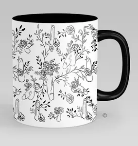 Floral Willy Pattern Coffee Mug 11oz  – Funny NSFW Sassy Mug for Friends, Roommate, Husband, Wife, Boyfriend or Girlfriend, Sarcastic Humor Cup, Naughty Floral Gift for Men Women