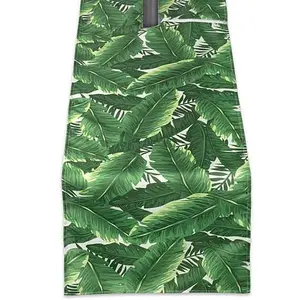 Design Imports Banana Leaf Outdoor Table Runner w/Zipper - 14" x 108"