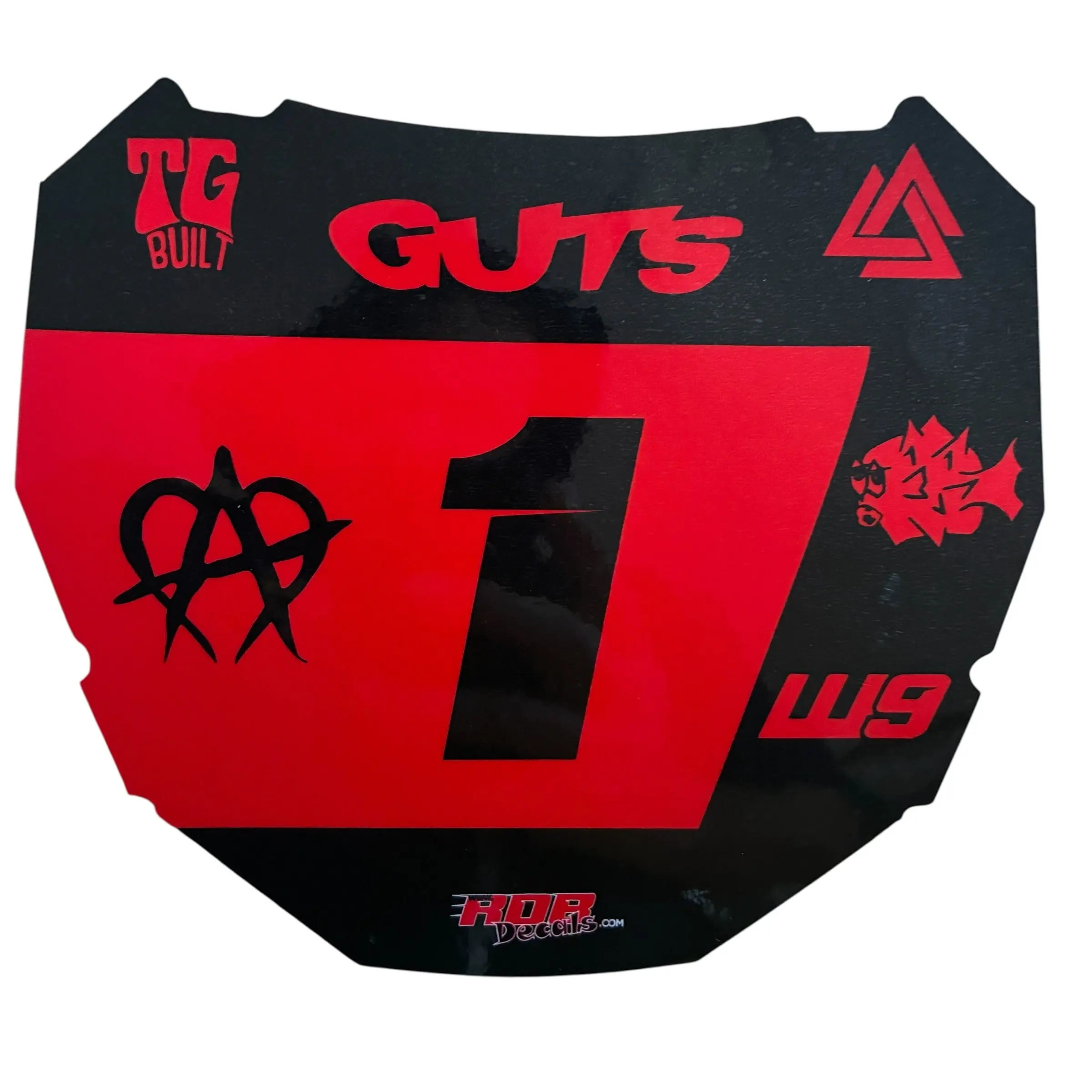 ODI Plate Decal — 7 Logo — Solid Red