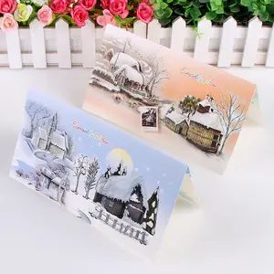 European and American Christmas Cards Snow House Holiday Greeting Card