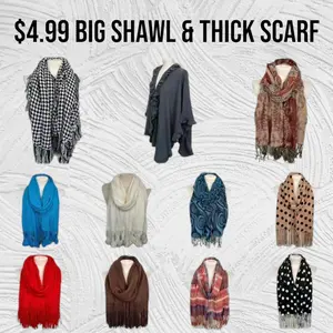$4.99 Big Square Scarf & Blanket Scarf & Big Shawls & Wraps & Thick Scarf For Women