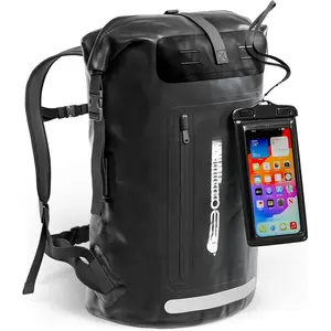 Waterproof Backpack - Heavy Duty Hiking Backpack - Roll-Top Closure Bag - Cushioned Dry Bag Waterproof Phone Case