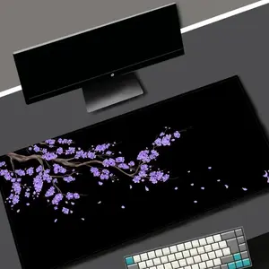 "Viral Purple Cherry Blossom Diatomaceous Earth Mouse Pad | XL Non-Slip Desk Mat | Quick-Dry Waterproof | Smooth Gamer/Work Surface | Elegant Aesthetic Setup Essential| Durable Long-Lasting 2025 TrendingDesk Accessory | Must-Have for Minimalist/Anime Fans