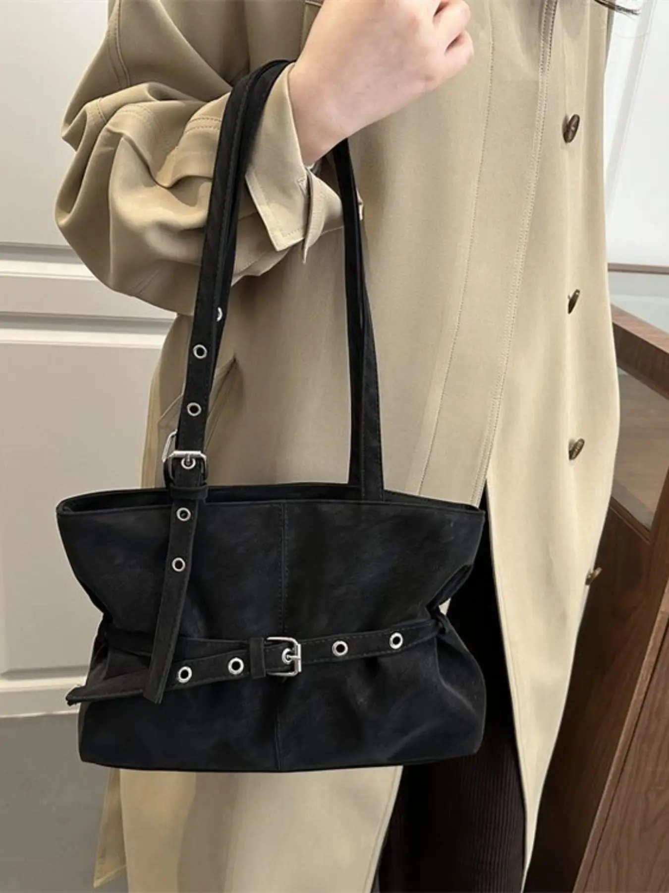 Vintage Folded Baguette Handbag, New Fashion High-Quality Shoulder Crossbody Bag, Hobo Shoulder Bag, Large Capacity Retro Commuter Tote, Office Gift