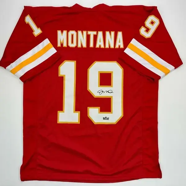 Facsimile Autographed Joe Montana Kansas City Red Reprint Jersey