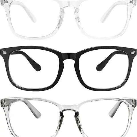 Polycarbonate Bluelight Glasses for Family - Lightweight Polycarbonate Frame, UV Resistant Glasses, Eye Strain Reduction, Suitable for Computer Gaming, Reading, Men and Women
