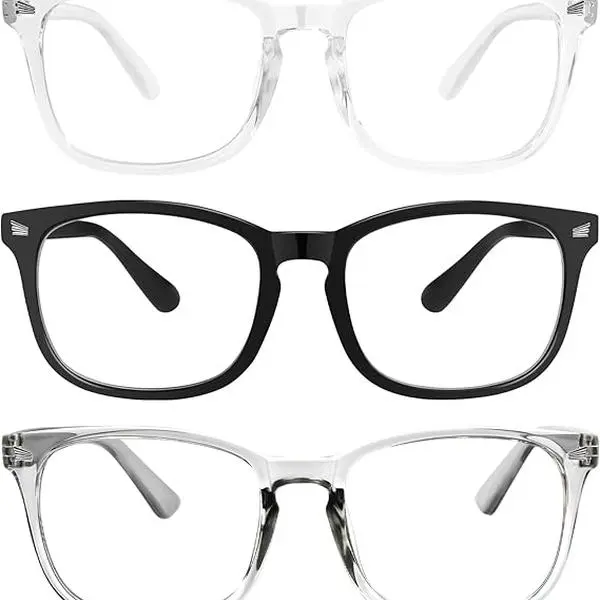 Polycarbonate Bluelight Glasses for Family - Lightweight Polycarbonate Frame, UV Resistant Glasses, Eye Strain Reduction, Suitable for Computer Gaming, Reading, Men and Women
