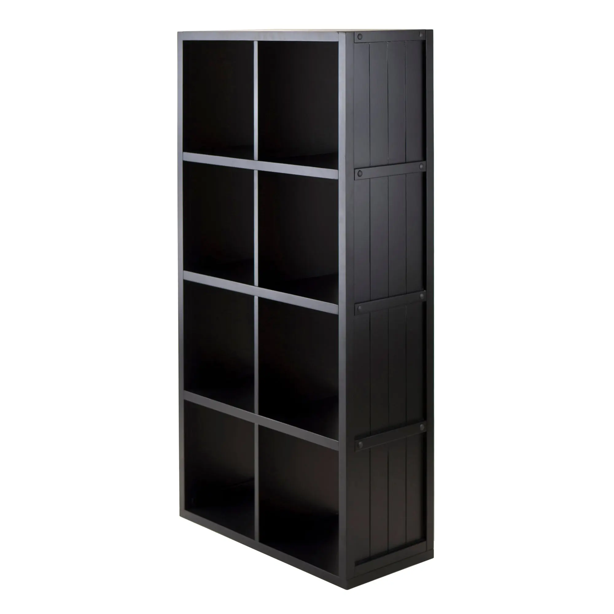Winsome Timothy 4x2 Storage Cube Shelf, Black, Composite wood