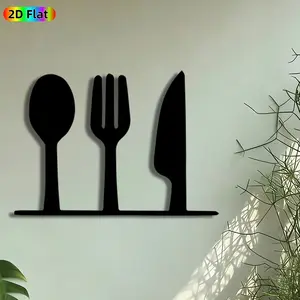 1pc Cutlery Set Metal Wall Art, Fork Spoon Knife Statue Mural, Artistic Metalwork, Intricate Craftsmanship, Perfect for Housewarming, Thanksgiving Decor, Perfect for Kitchen Dining Room Coffee Shop Decor, Ideal Gift for Culinary Enthusiasts.