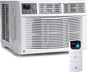 White 10000BTU  Smart Window Air Conditioner with Remote Control  Dehumidification  Energy Efficient  Quiet Operation  450 Square Feet  110 115V
