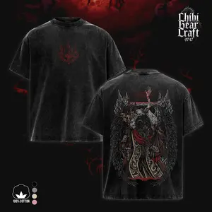 Retro Limited Vintage Mohg Lord of Blood Washed T-Shirt & Hoodie Elden Ring, Dark Fantasy Red Flame Horror Graphic Tee Back Print, High Quality Game Inspired Merch Gift for Gamer