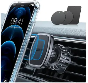 LISEN Magnetic Phone Holder for Car - Upgraded Clip Ultra 6 Strong Magnets, Car Phone Holder Case Friendly,Soporte de Telefono para carro for Galaxy S25 Ultra 4-6.7 inch Smartphones (Black)