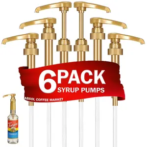 Gold Coffee Syrup Pump variety Pack for 750ml 25.4 oz Syrup Bottle Compatible with Torani, DaVinci, Jordans Skinny and Other Syrups Bottles Kitchen Utensils